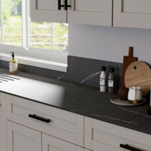 black and white marble effect solid laminate worktop 12mm