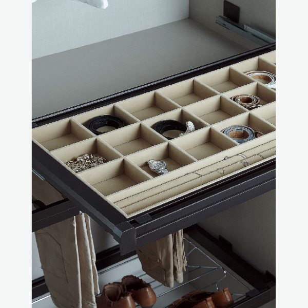 pull out drawer that holds jewellery