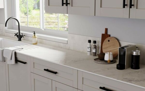 Natural marble solid laminate worktop 12mm