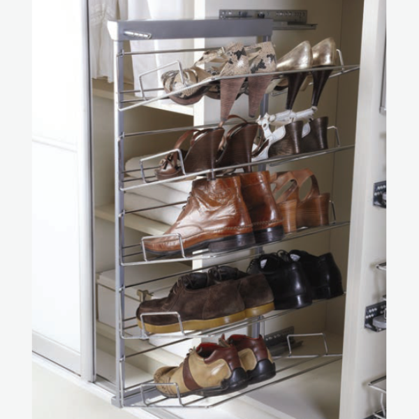 five tier shoe rail which slides out of the wardrobe