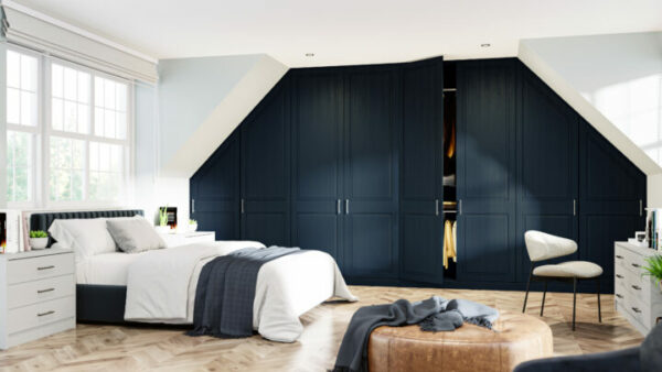 Angled Doors in Matt Indigo Blue