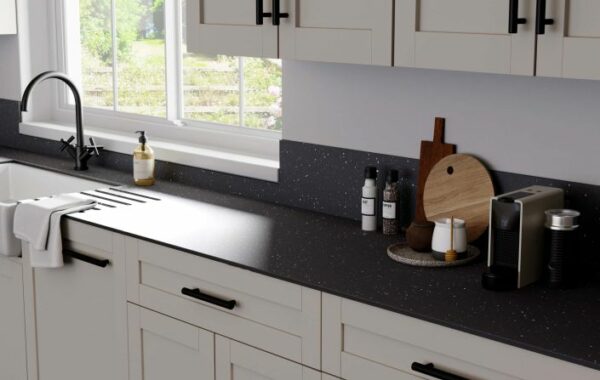 Black Quartz Solid Laminate worktop