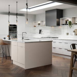 Contemporary Kitchen Door in Linear White