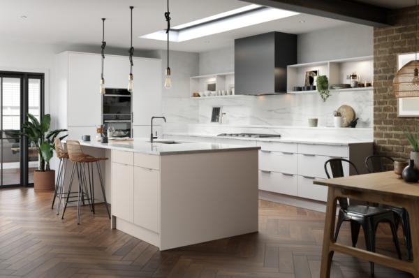 Contemporary Kitchen Door in Linear White